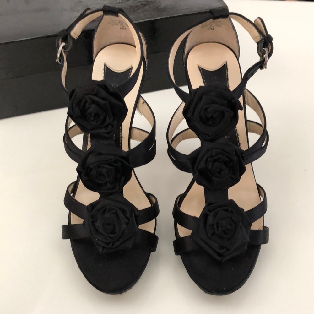 Sexy Black Satin Heels